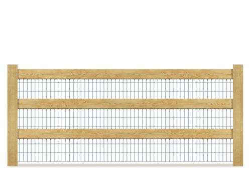 Post & Board With Wire Mesh wood fence in Lake County, IL