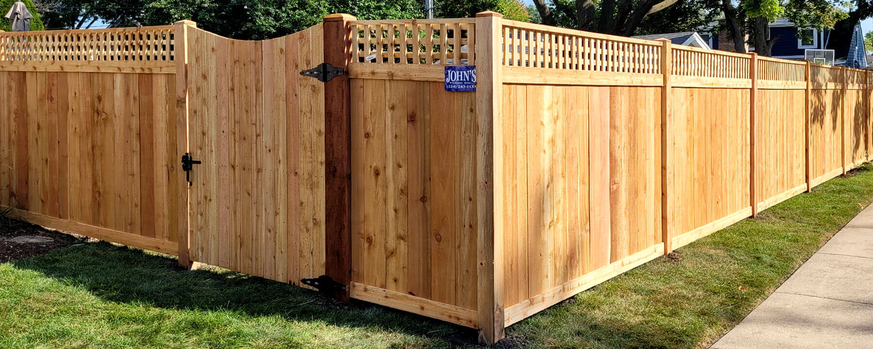 Wood fence installed in Lake County, IL