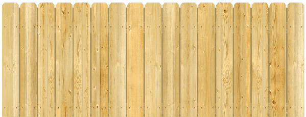 Detailed close up view of wood fence top with Dog Ear Pickets