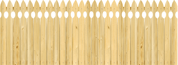Detailed close up view of wood fence top with French Gothic Pickets