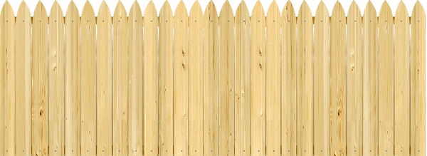 Detailed close up view of wood fence top with Gothic Pickets